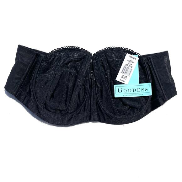 Goddess Black Lace Underwire Strapless Bra 46B Black GD0391 - Picture 1 of 4